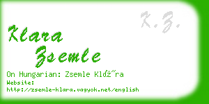 klara zsemle business card